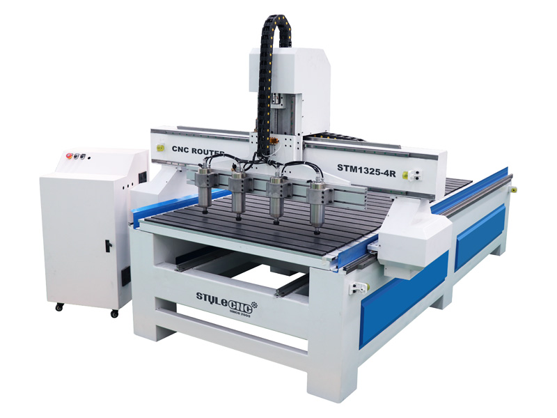 多頭四軸數控木工雕刻機,帶 4 個四軸旋轉軸 多頭四軸數控木工雕刻機,帶 4 個四軸旋轉軸