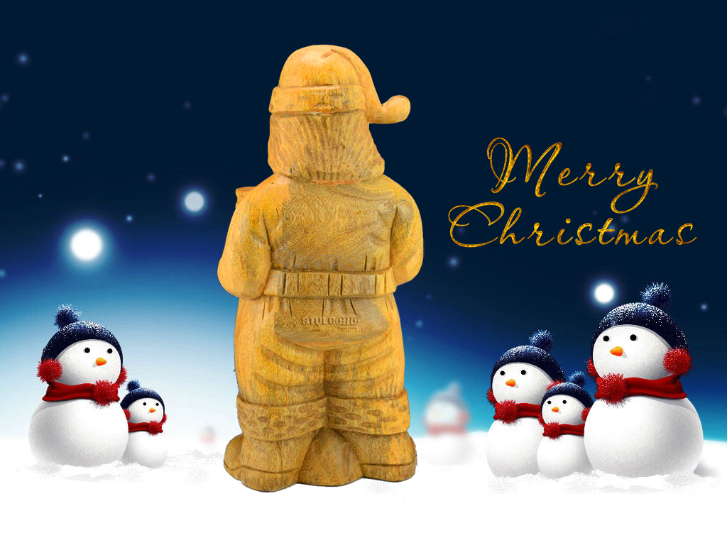 3D 2018 年圣誕節(jié)圣誕老人雕刻項目（由木工數(shù)控雕刻機制作）