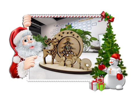 激光切割 3D 木制圣誕飾品