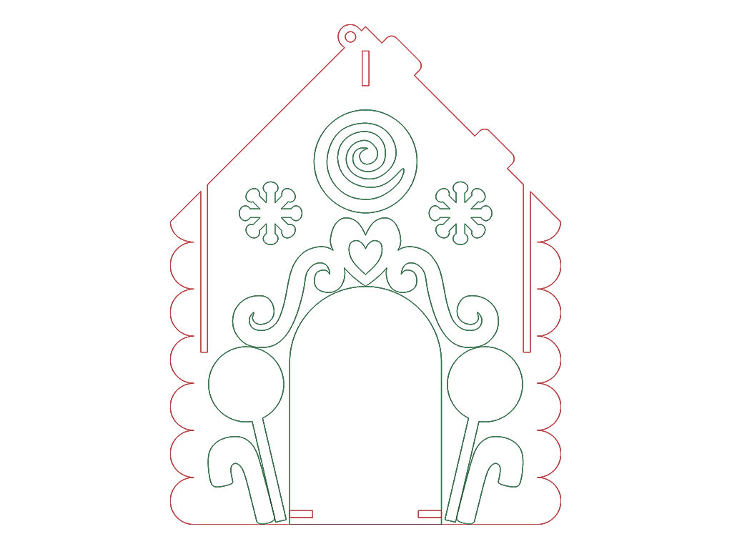 激光切割 3D 姜餅屋模板